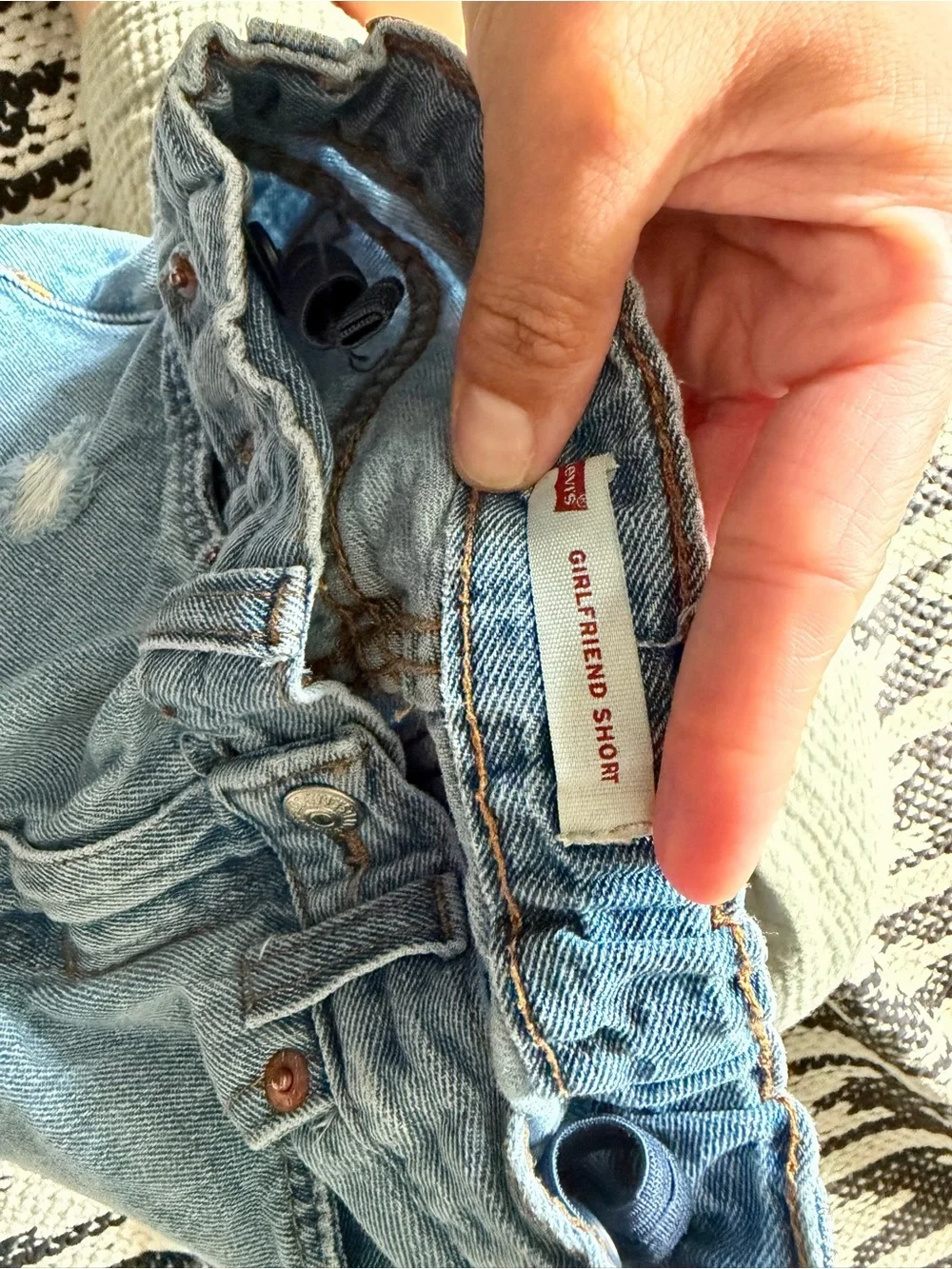 Levi's Light Blue Distressed Denim Shorts for Kids